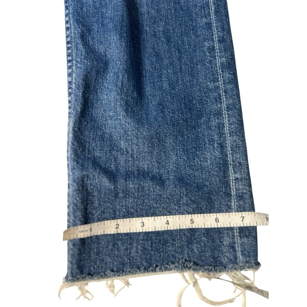 MOTHER Study Hover Jeans 25 X 27 High Rise 90's Straight Leg Frayed Hem Normcore - Picture 8 of 15